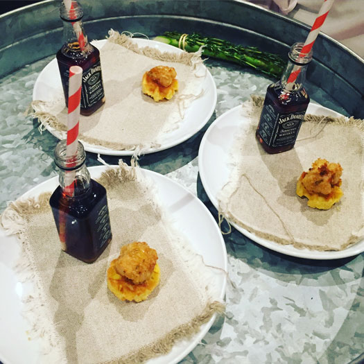 Mini Chicken & Waffles with Jack & Coke Handpass